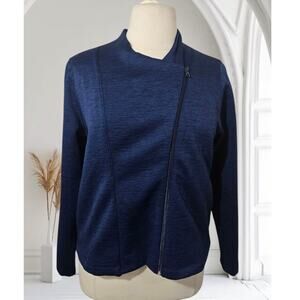 New Balance Women Blue Zipper Asymmetrical Full Zip Fashion Coat Jacket Size: XL